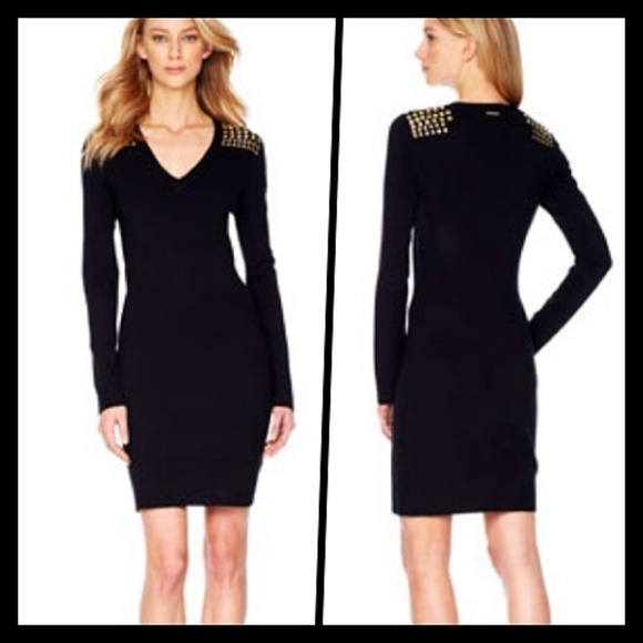Michael Kors Slim Fit Black Mini Sweater Dress XXS - Picture 1 of 8